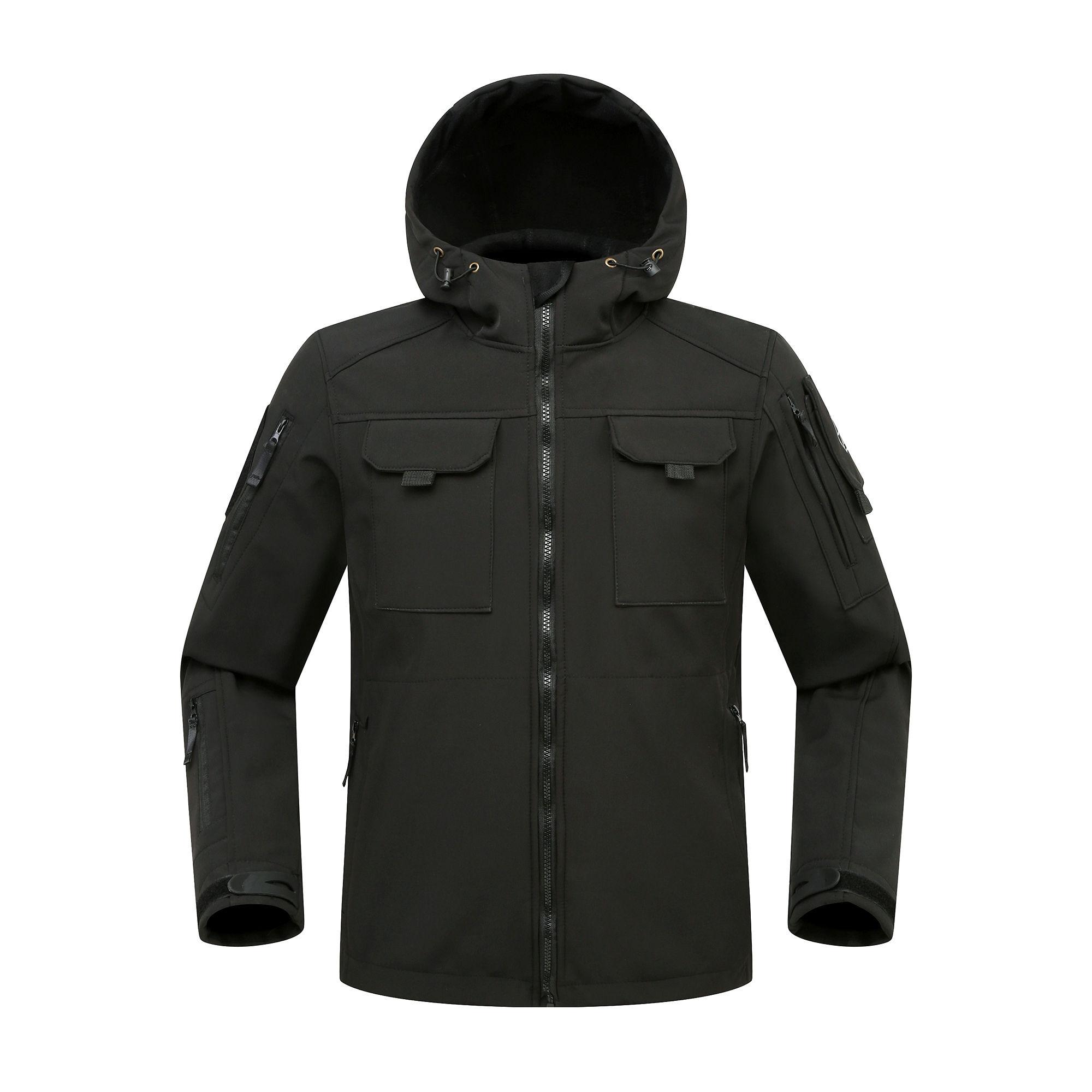 

Мужская облегающая куртка Soft Shell Tactical Cycling Short, весна-осень, флисовая эластичная куртка для активного отдыха, водонепроницаемая и устойчивая к царапинам, серая M чёрный