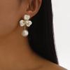 Summer Hot Selling French Flower Pearl Stud Earrings Elegant Lady Style Fashion Temperament Versatile Ear Jewelry For Women