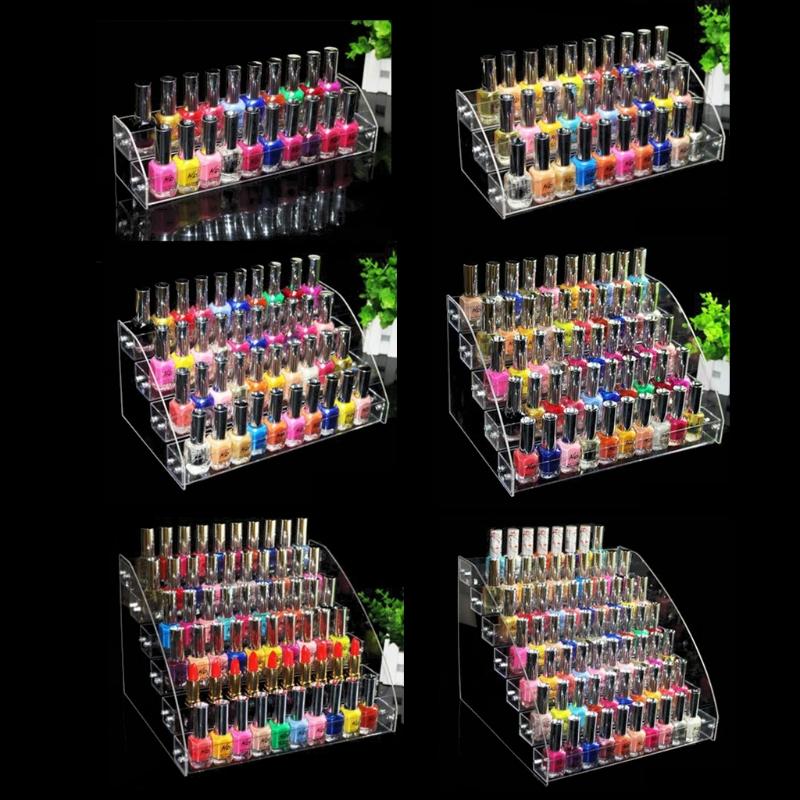 Acrylic Nail Polish Organiser 2-7 Tiers Tier Clear Nail Polish Holder Essential Oil Organiser Shelves Display Rack Stand