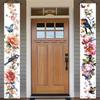 2pcs Porch Banner Spring Floral Rose Bird Pattern 12x70.8in Polyester