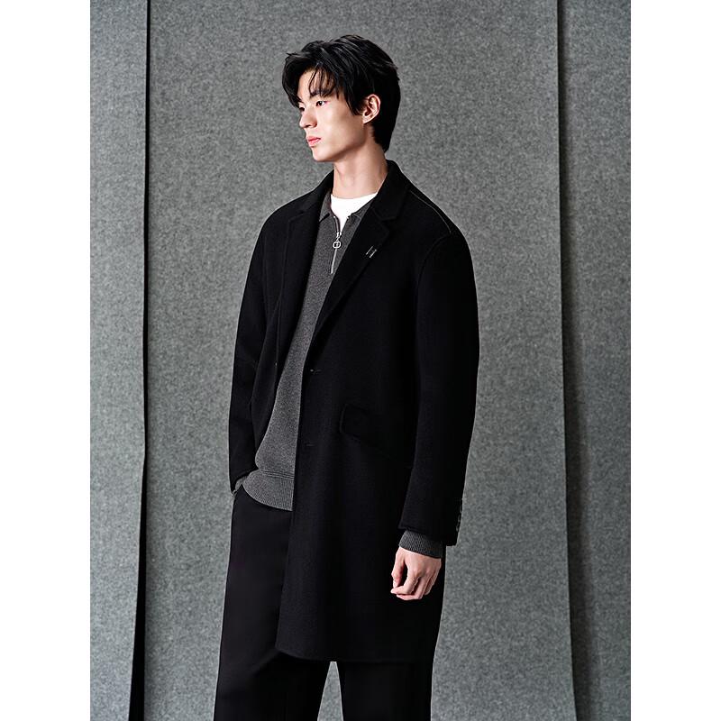 GXG Men's Black Commuter Long Overcoat