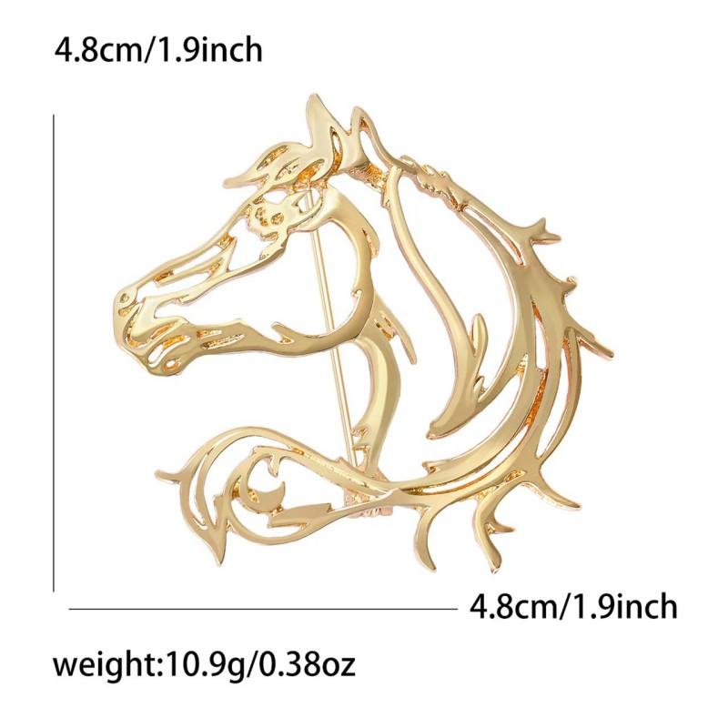 Creative Rhinestone Horse Brooches Party Favors  Animal Lapel Pins Horse Head Brooches  Chinese New Year Couple  Gift