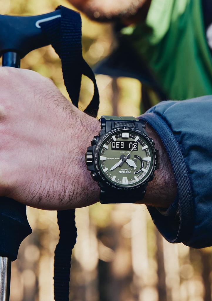 Casio Pro Trek Climber Line Solar Watch with Biomass Green Radio-Controlled Plastic, PRW-61Y-3JF, Men's,