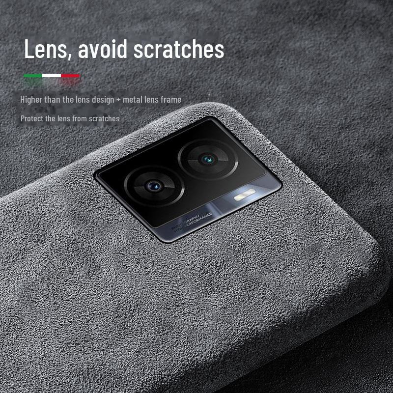 Luxury Suede Half-Cover Case for iQOO Z6 - Ultra-Thin Protection