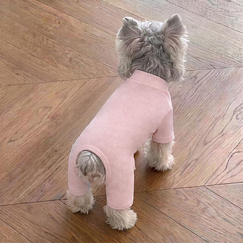 Dog German velvet warm four-legged clothes autumn and winter than bear teddy small dog cat pet bottoming shirt loungewear