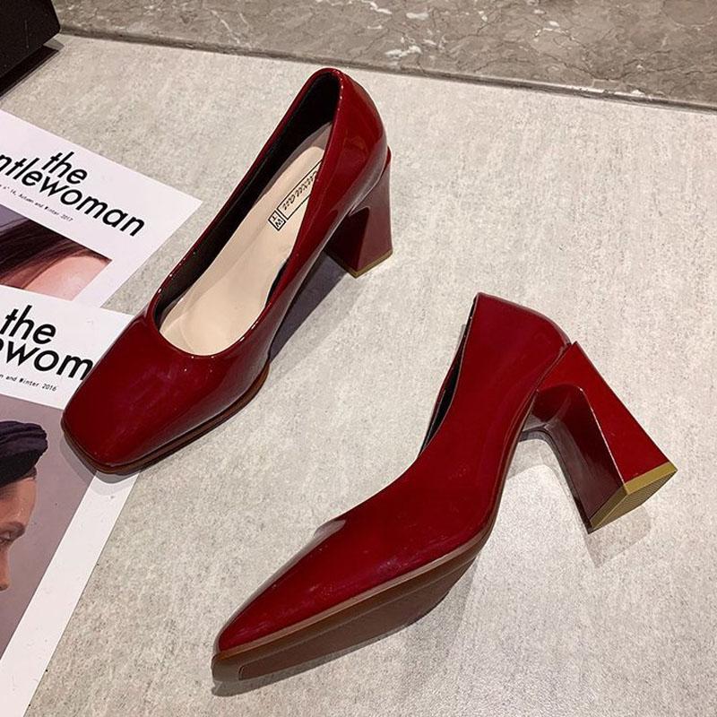 2025 new spring autumn casual high-heeled shoes woman sexy ladies thick heels platform pumps black red pink women shoes WSH3187