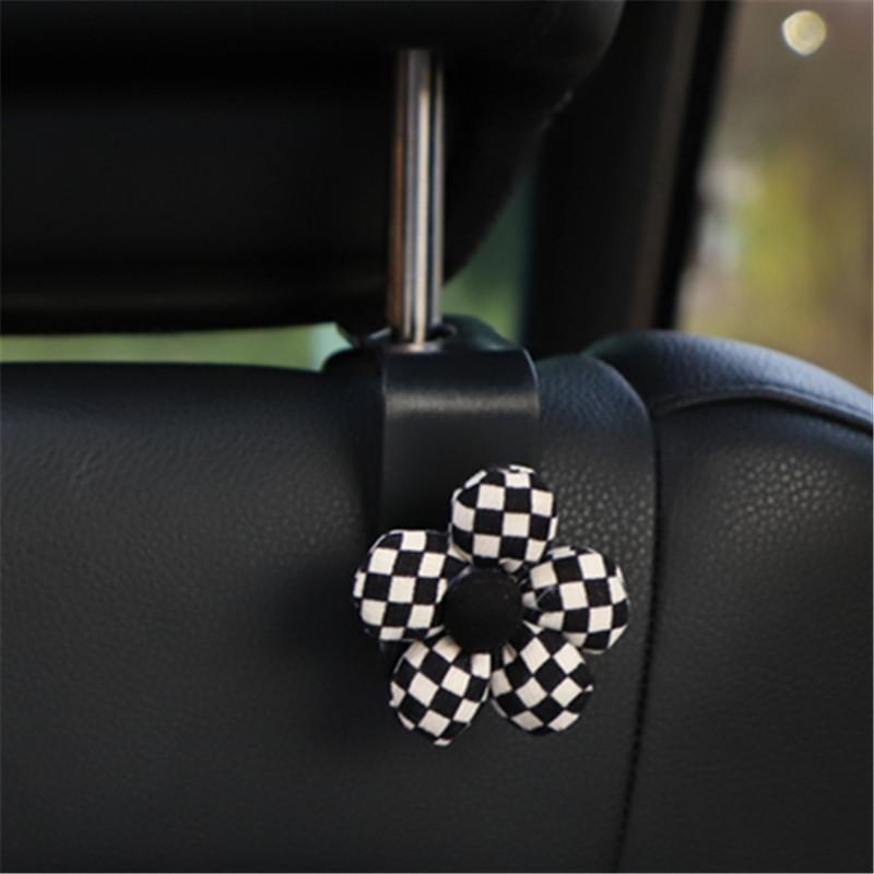 

Hook Backrest Car Flower Design Abs Material Minimalist Car Decoration Interior StyleA