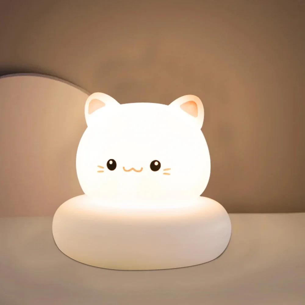 Cute Animal Rechargeable LED Night Light 3 Level Dimmable Nursery Lamp for Breastfeeding Toddler Baby Bedroom Sleeping Decor