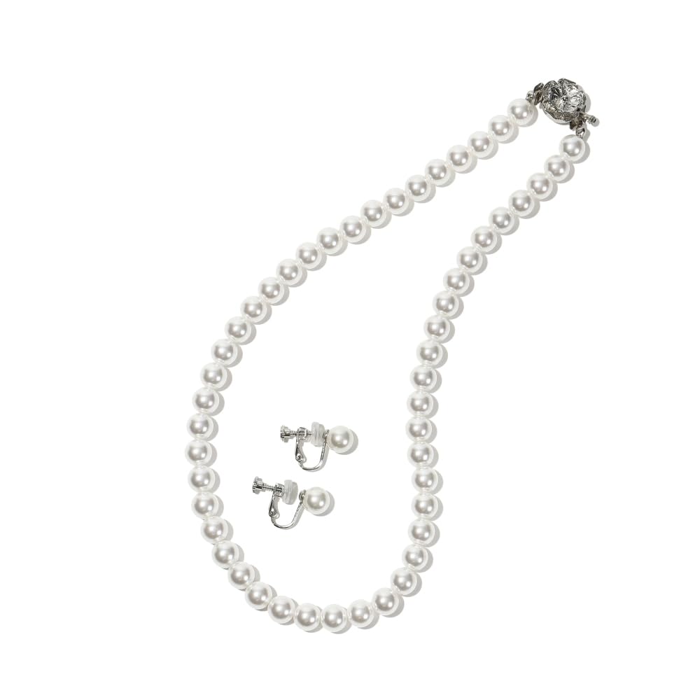 

гарантия Набор жемчужного ожерелья и серег Жемчуг Сделано в Японии Натуральный ракушечный жемчуг 8 мм бусины производство 10 размеров Выбор футляров Белый Серый Черный белый