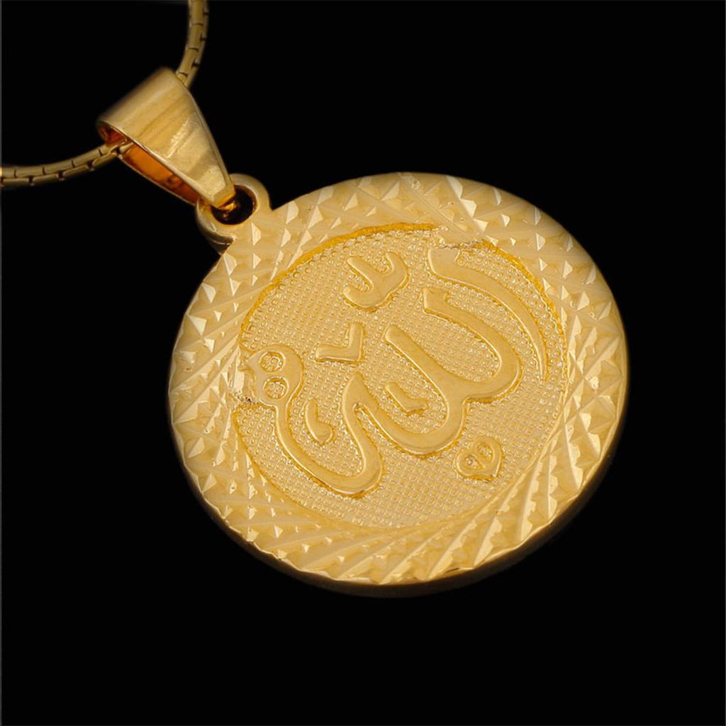 Fashion Round Allah Shape Choker Couple Necklace Chain Middle East Arab Jewelry