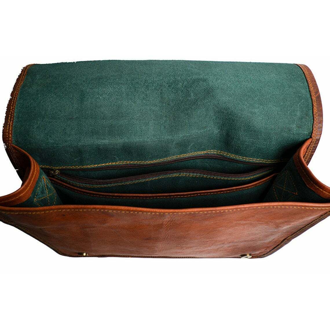 Мужская новая коричневая сумка через плечо из натуральной козьей кожи через плечо 11 X 15 — фото 3