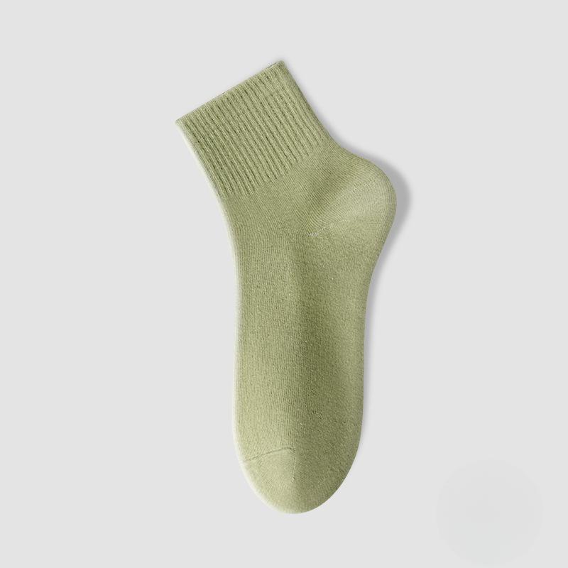 Pure Cotton Women's Mid-calf Boneless Socks, Anti-odor and Sweat-absorbing Women's Short Socks for Summer