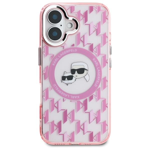 Karl Lagerfeld Klhmp16Shmckmhp Iphone 166.1 Różowy/Pink Iml Monogram Karl&Choupette Head Magsafe