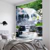 Beautiful Forest Waterfall Tapestry Natural Landscape, Wall Mounted, Background Cloth, Home Living Room Bedroom Wall Decoration
