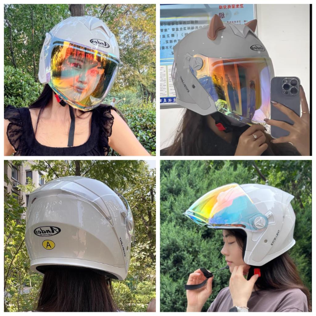 Lightweight Electric Motorcycle Helmet for Women in Summer Sun Protection and Breathable Half Helmet Four Seasons Helmet Men
