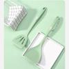 Heat Resistant Silicone Kitchen Utensils Set Easy to Clean Non-Stick Spoon And Cooking Spatula Set Green