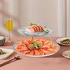 Set di Piatti da Portata per Frutti di Mare a 2 Piani, Vassoio Rotondo in Metallo da 20 cm e 25 cm con Supporto, Piatto d'Argento per Antipasti, Vassoio per Sushi, Piatto da Festa