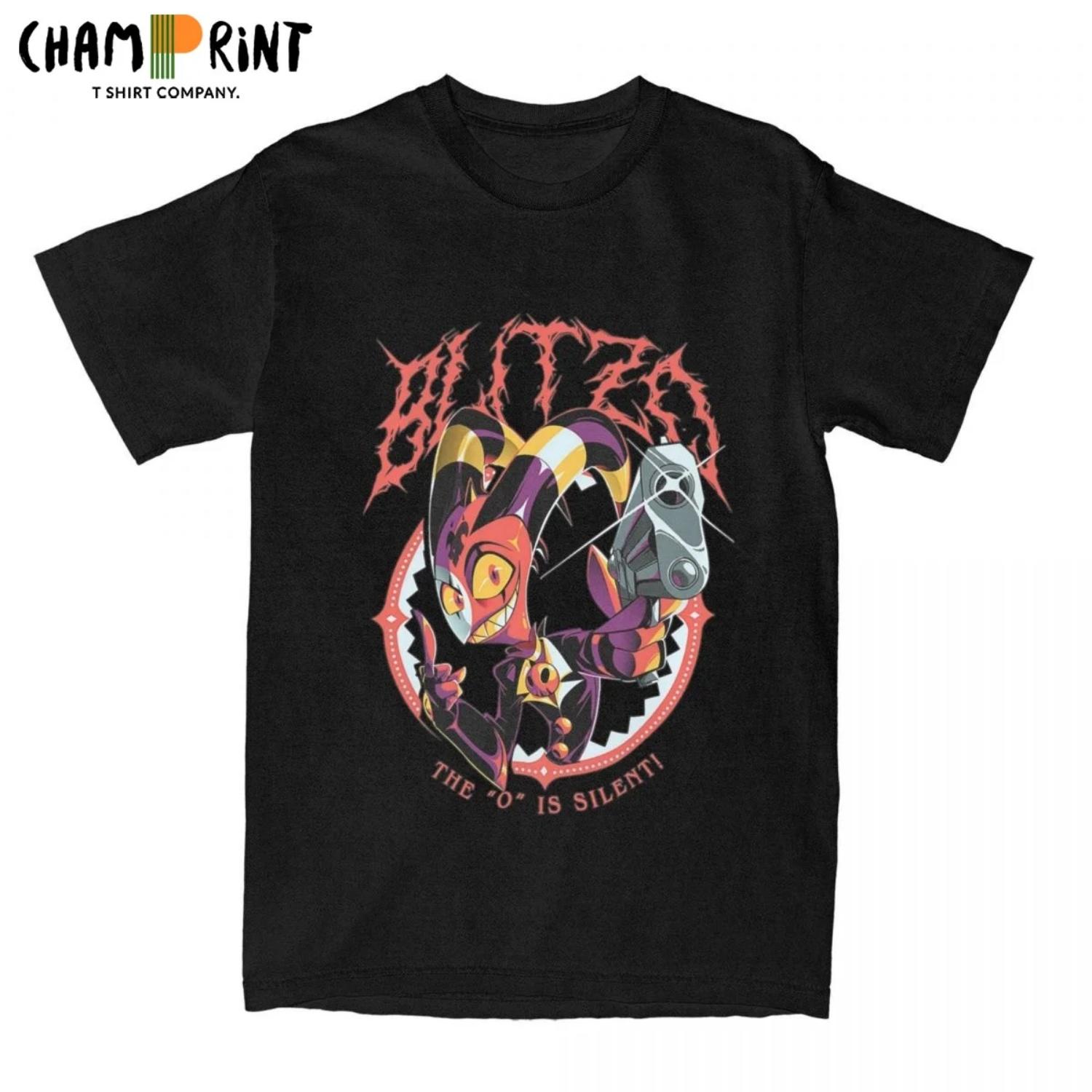 

Blitzo Hazbins Hotels Alastor Men T Shirt Funny Tees Short Sleeve Crewneck T-Shirt 100% Cotton 4XL 5XL Clothes S