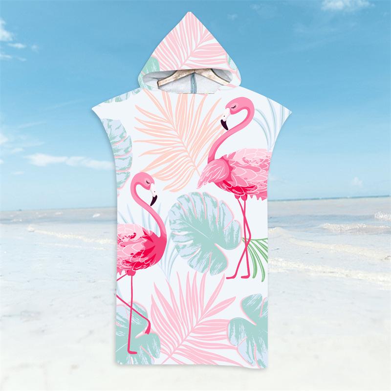 Microfiber Quick-Dry Hooded Beach Poncho Bathrobe for Adults