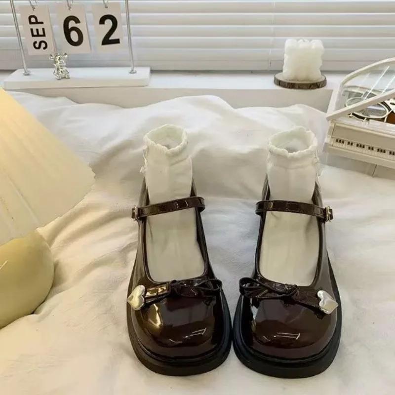 Fashion Chunky Heels with Medium Japanese Style Lolita Cute Block Heel Round Toe Ladies Pumps Kawaii Mary Jane Women's Shoes on Sale Y2k