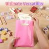 50 PCS Flat Mouth Gift Packaging Bag Reinforced Plastic Carry Case Shopping Bag  School Events