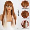 MISS WIG Ginger Mixed Blonde Straight Hair Synthetic Wig Ladies Wigs Heat Resistant Women Daily Cosplay Lolita Wigs Blonde Wigs