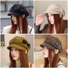 Hunting UV Slimming Stylish [Qzkouma] Casquette, Autumn/Winter Hat, Women's Cap, Warm, Windproof, Protection, Effect, ZUHB-810 (Black)