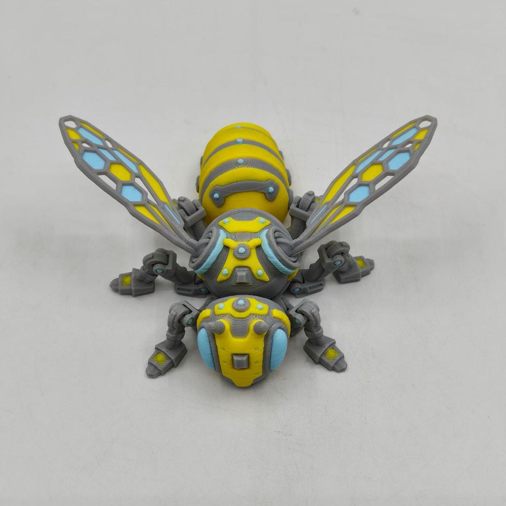 10/14.5cm 3D Printer Insect Bee Figure Model Movable Joints Simulation Mechanical Big Yellow Bee Toys Desktops Decorations Gifts