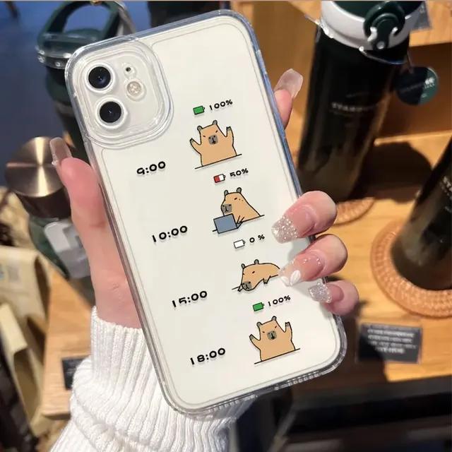 Cute Cartoon Capybara Phone Case for Iphone 12 13 11 14 15 Pro Max X XS MAX XR 7 8Plus SE2 Funny Animal Couple Soft Cover Fundas