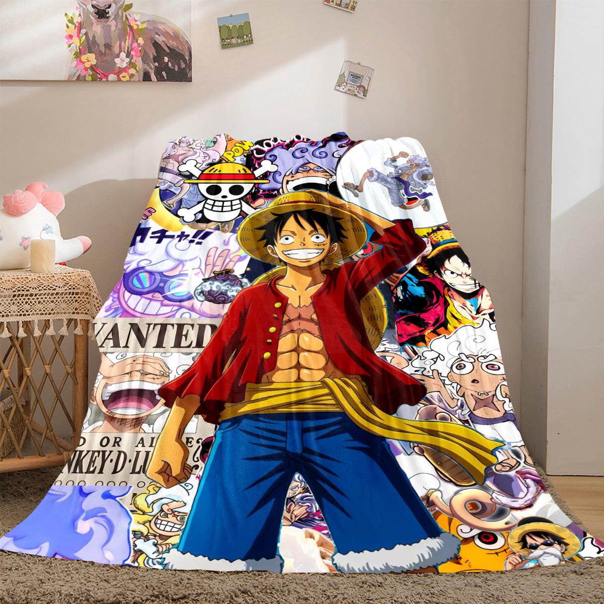 

Nami Luffy Zoro Sanji Flannel Lightweight Blanket Home Decor Sofa Bed Travel Cover Family Gift LXR165 75x90cm