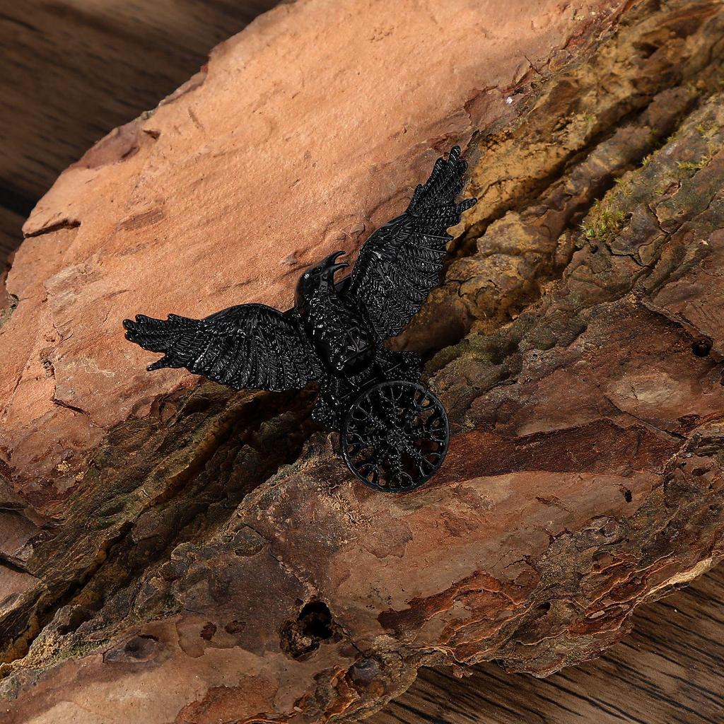 Viking Odin Rune Raven Brooch - Nordic Trench Coat Decoration Pin