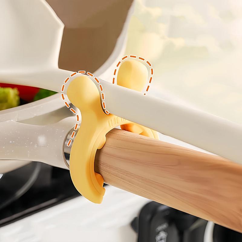 1Pc Silicone Spatula Rack Spatula Holder Deer Ear Anti Scalding Overflow Pot Clip Spoon Holder Kitchen Gadget