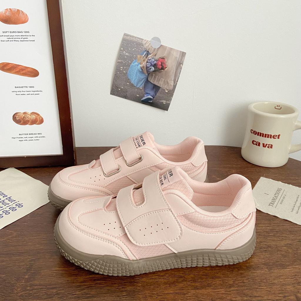 Versatile Velcro Dexun shoes 2025 new spring and autumn sports and leisure shoes thick baseplate shoes flat single shoes little white shoes