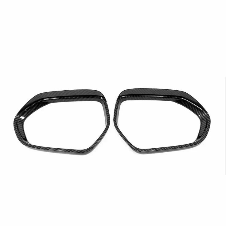 For Toyota Corolla -2024 2x Car Sticker ABS Exterior Side Mirror Rain Eyebrow Frame Trim Decorative Accessories Carbon Black