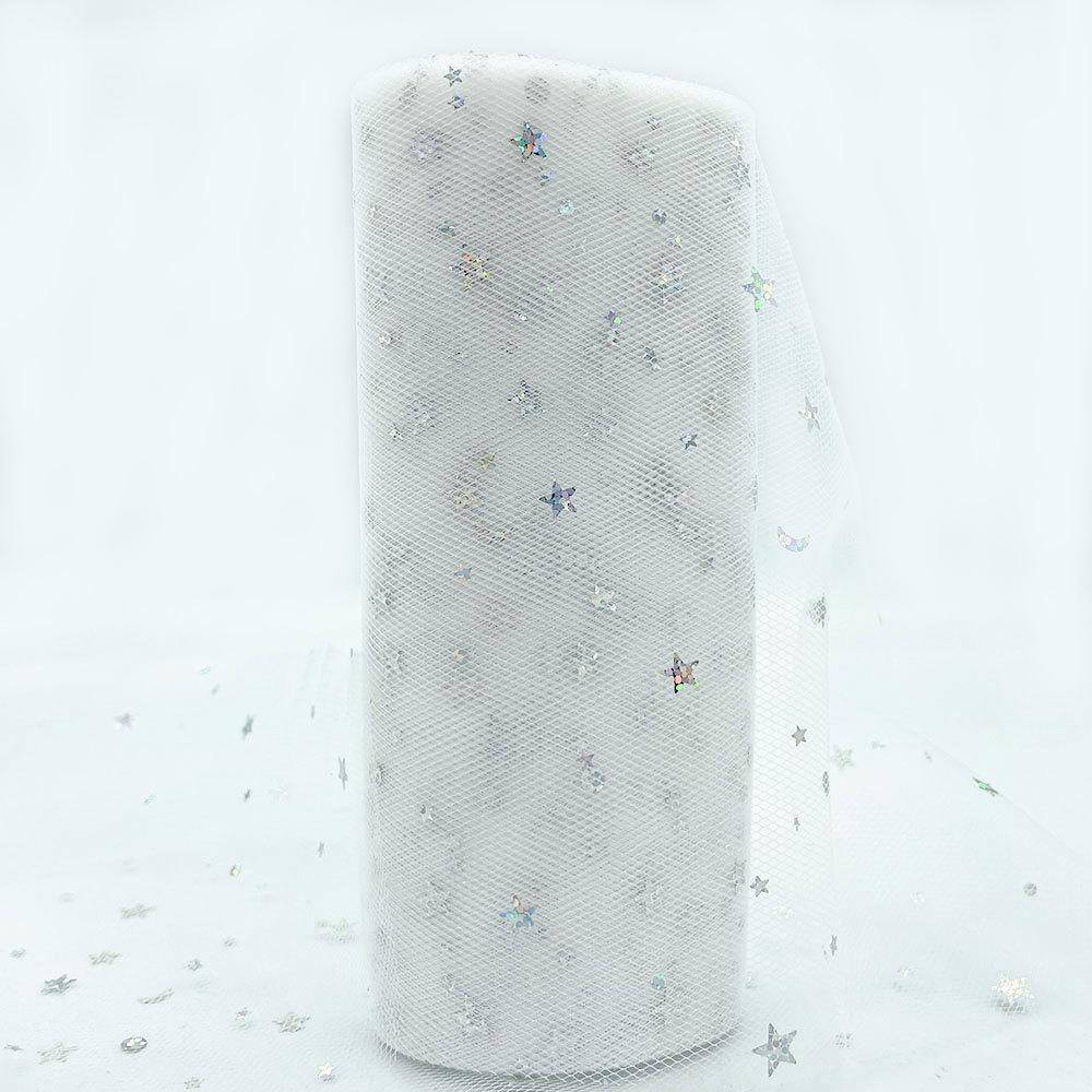 44 Assorted Colors Glitter Solid Rainbow Tulle Netting Roll 6in x 10 Yards DIY Sewing Doll Clothes Tablecloth Skirts Party Decor