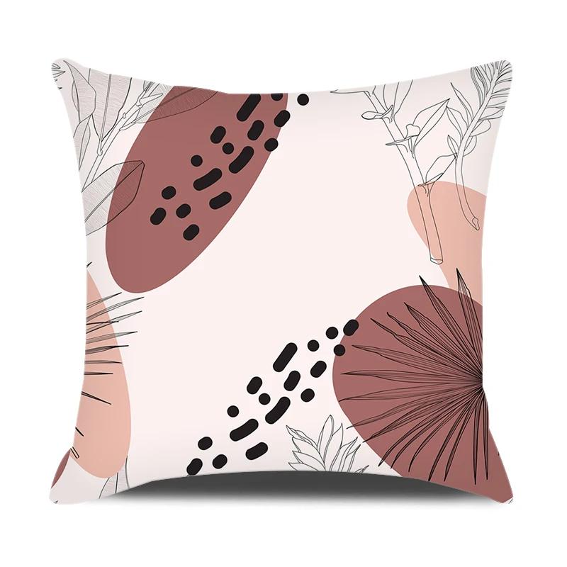 Modern Style Cushion Cover Abstraction Geometric Floral Plant Printed Pillow Cover Home Sofa Chair Decorative Pillowcase 45*45cm