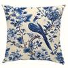 1/4pcs 2D Flat- Navy Blue Chinoiserie Peacock and Peony Floral Throw Pillow Cover Home outdoor decoration cushion cover
