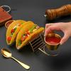 Metall Tortilla Ständer Taco Halter Ständer mit Dip Schalen, 201 Edelstahl Wellen Set, Restaurant Stil Lebensmittel Präsentation Werkzeug 2 Saucenschalen Und Löffel,