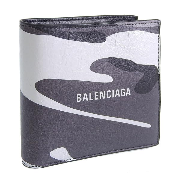 Balenciaga Bifold Outlet Brand Black 5943152AAPB9061 Men's Wallet, Compact, Leather, Multicolor, (Product Code BALENCIAGA)