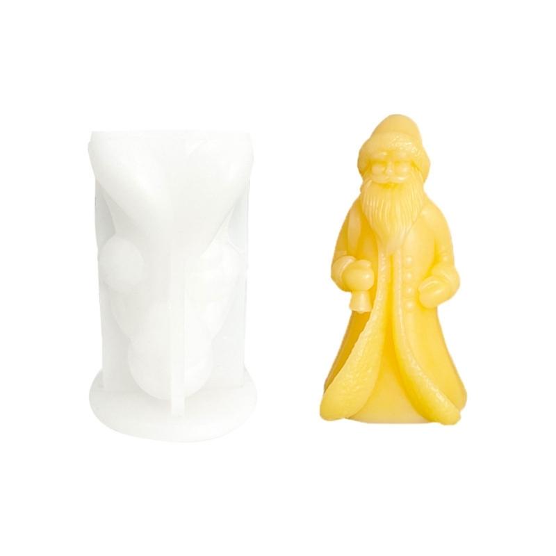 

3D Santa Candle Mold Christmas Candle Silicone Mold Non-stick Easy to Mold for Making Candle Plaster Home Decorations 1