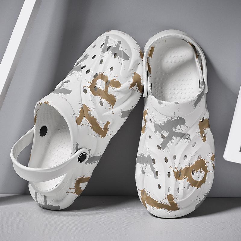 2024 Sommer Graffiti Mote Tøfler herre Flip Flops Sandal Strand Sandaler Pluss Størrelse Sko Mann Sko Flats Sandaler Fritidssko