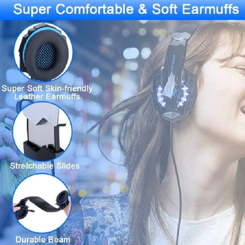 Kotion Each G9000 Cuffie da Gioco Microfono ad Alte Prestazioni con Cancellazione del Rumore Vestibilità Comoda Per Lunghe Sessioni di Gioco