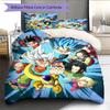 DBZ Patrón de Impulso Juego de Colcha Ropa de Cama Funda de Colcha Funda de Almohada Decoración del Hogar Regalo de Cumpleaños (1 * funda nórdica + 2 * fundas de almohada, sin núcleo)