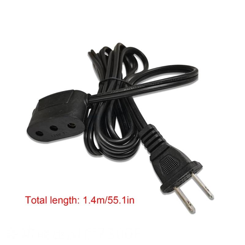 Sewing Machine Replacement Power Cable with 2-Prong Plug, Molded Connector, Black Cord for 15 66 99 201 221 301 Sewing Machine Maintenance