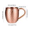 530Ml 100% Copper Moscow Mule Mug Cocktail Wine Cup Hammered Coppery Beer Mugs Coffee Mug Milk Cup Bar Cup Drinkware Durable