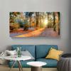 Nature Landscape Wall Decor for Living Room, Modern Forest Sunrise Canvas Art Print - Bedroom, Home Office - Perfect Gift for Fall
