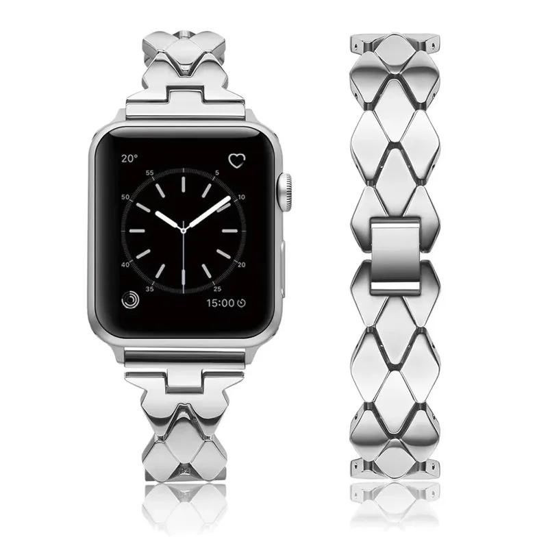 

жіночий ремінець для браслета apple watch 44 мм 42 мм 38 мм 40 мм браслет з нержавіючої сталі браслет для iwatch 6 se 5 4 3 2 1 металевий ремінь 38mm or 40mm-41mm золотий