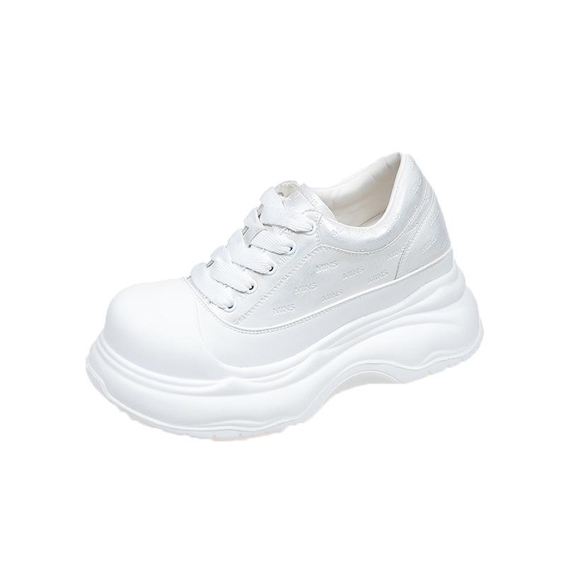 

Cowhide version~ big head little white shoes women s spring new thick sole height increase 5.5CM fashionable versatile casual sports shoes 35