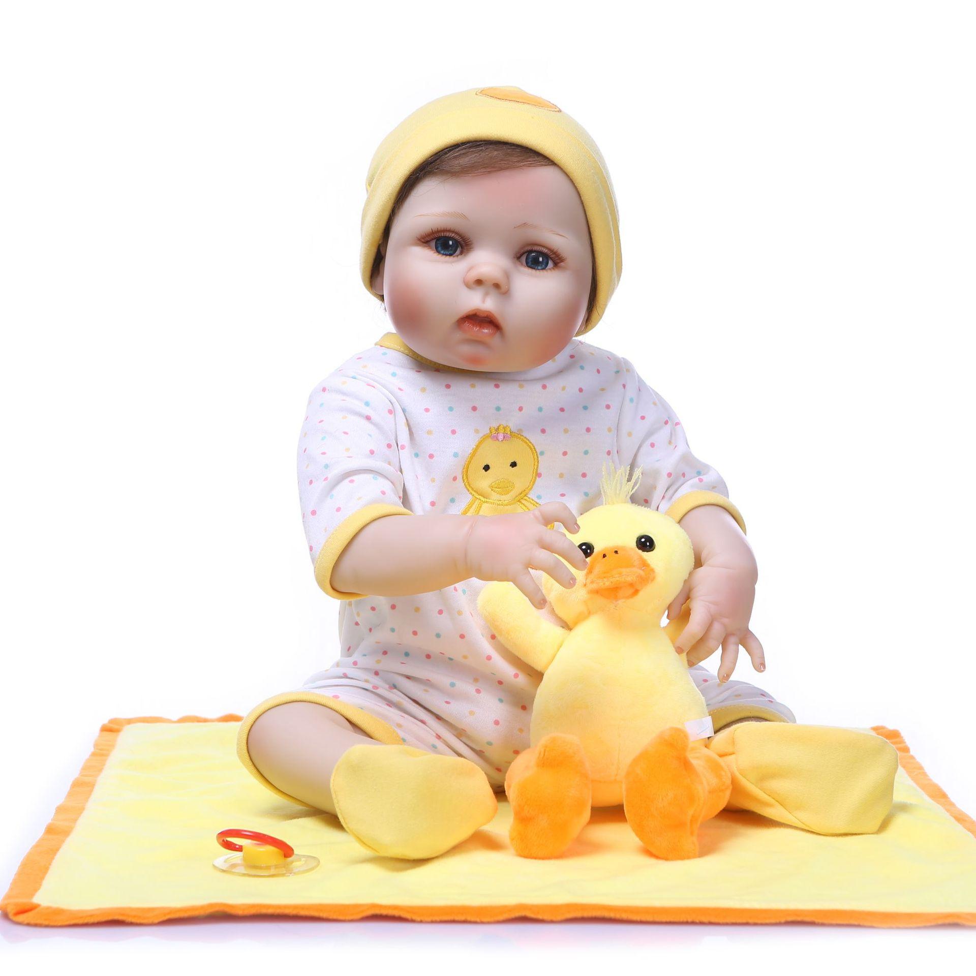 NPK 55 см Reborn Baby Girl Princess Кукла Реалистичная очень мягкая силиконовая кукла — фото 5