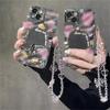Korean Pink Bear Cellphone Lanyard Keychain Beads Chain Key Chain Phone Strap Charm Chain Butterfly Flower Bag Camera Pendant